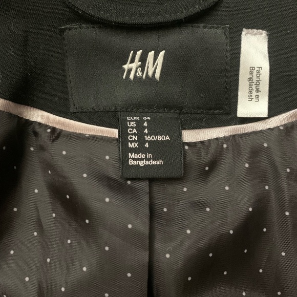 H&M Black Fitted Blazer Suit Jacket - Picture 2 of 3